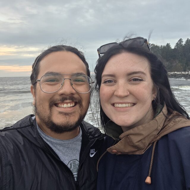Josh and his wife at the beach